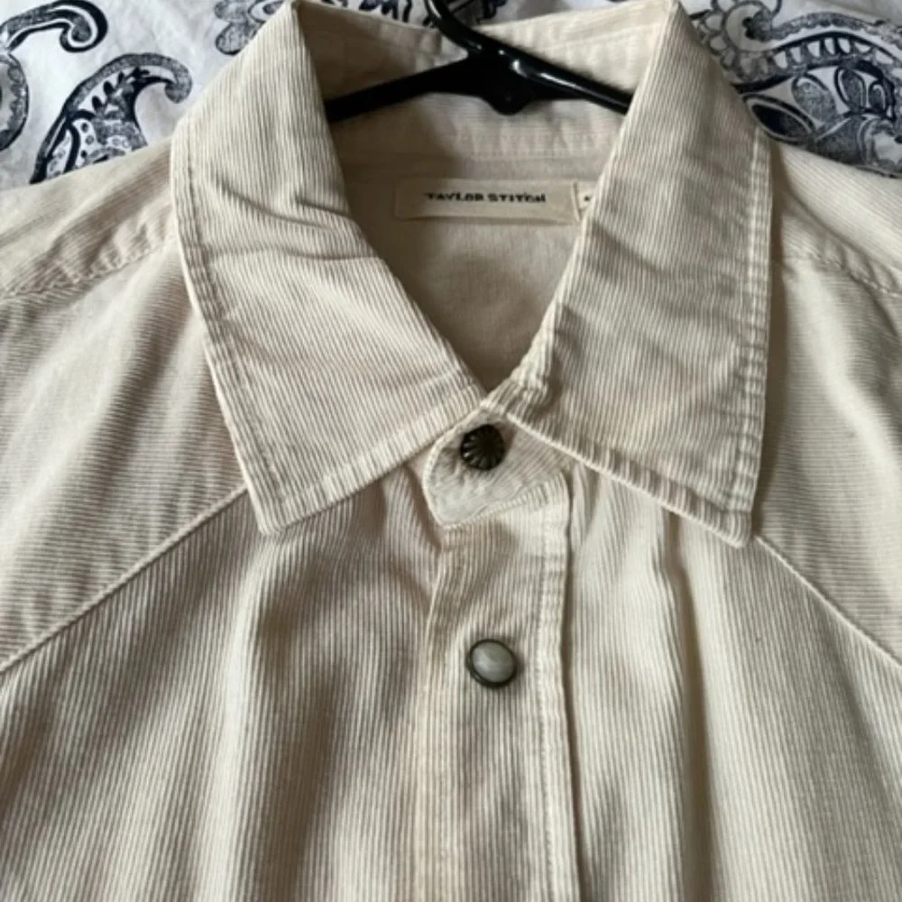 Taylor Stitch "Western Shirt" - Natural Pincord Corduroy - Mens Size XL/44 - Picture 5 of 9